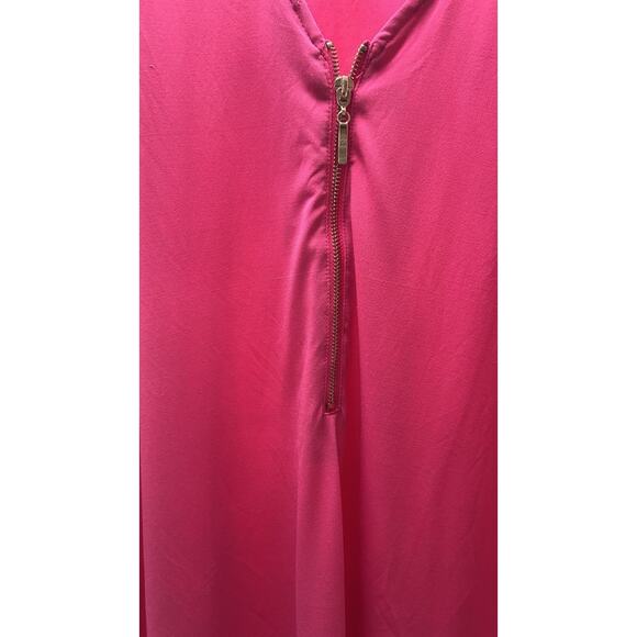 TAHARI TOP Size 3X Peasant Sleeve Zipper V-Neck Bright Pink Resort Wedding Boho - Picture 3 of 11